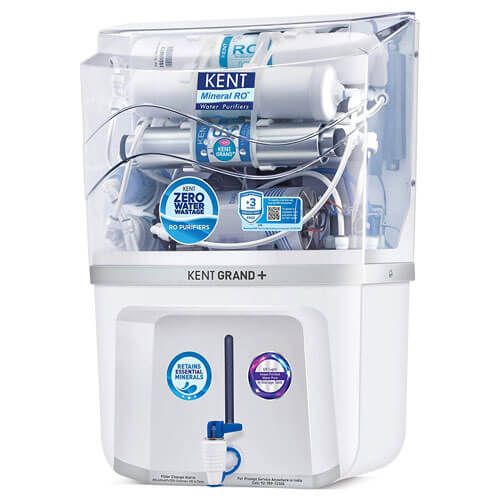 Kent Grand Plus RO+UF+UV with Zero Water Wastage Water Purifier KENT Grand State-of-the-art RO+UF Water Purifier with UV LED Light in 8L Storage Tank